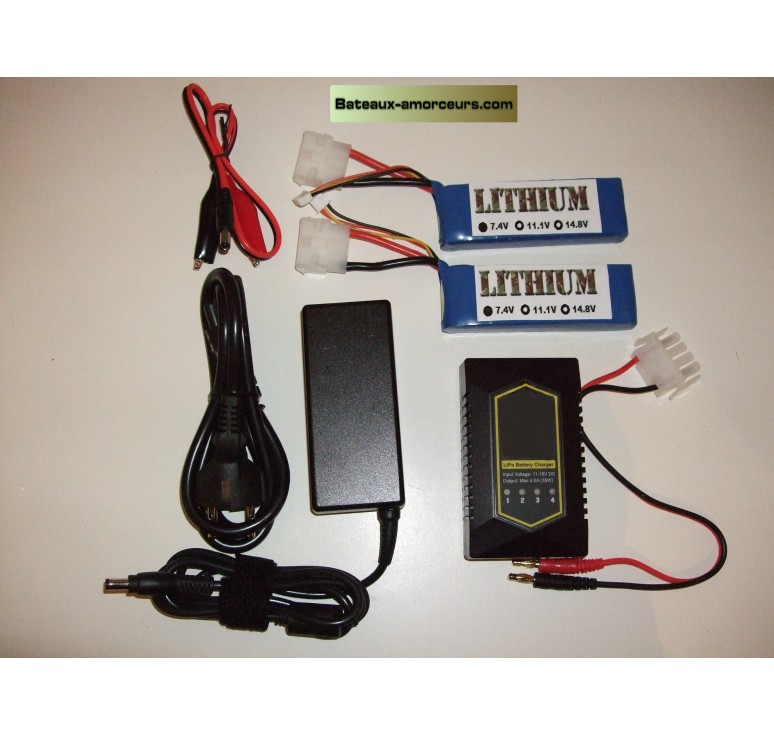 bateau amorceur batterie lipo