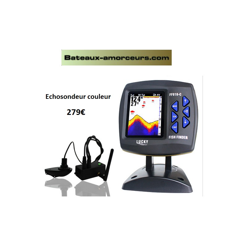 bateau amorceur echosondeur