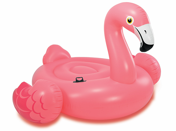 bateau gonflable flamant rose
